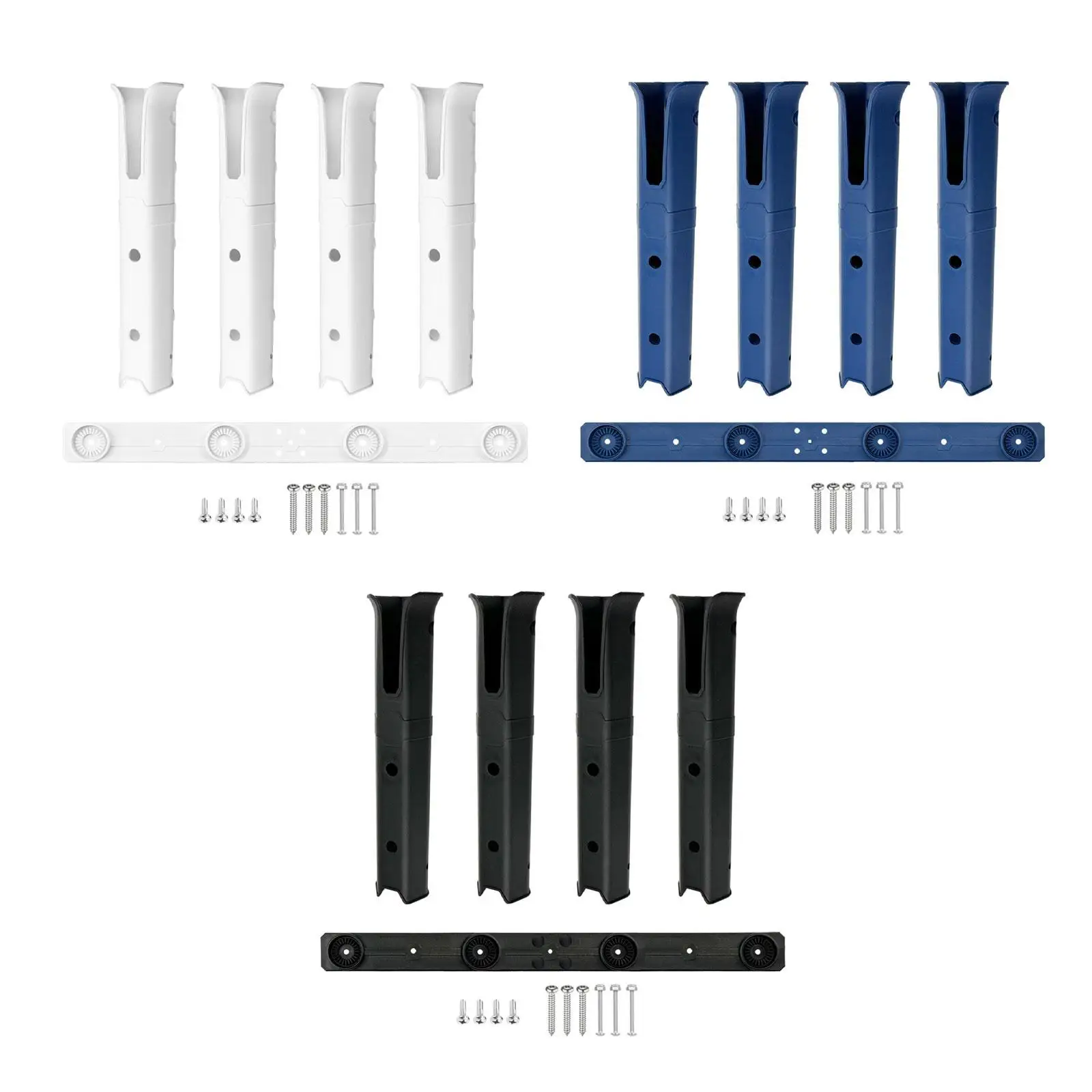 

4x Fishing Rack with Mounting Screw Portable Professional Fishing Pole Storage Rack for Boat Home Garage Storage Trailer Kayak