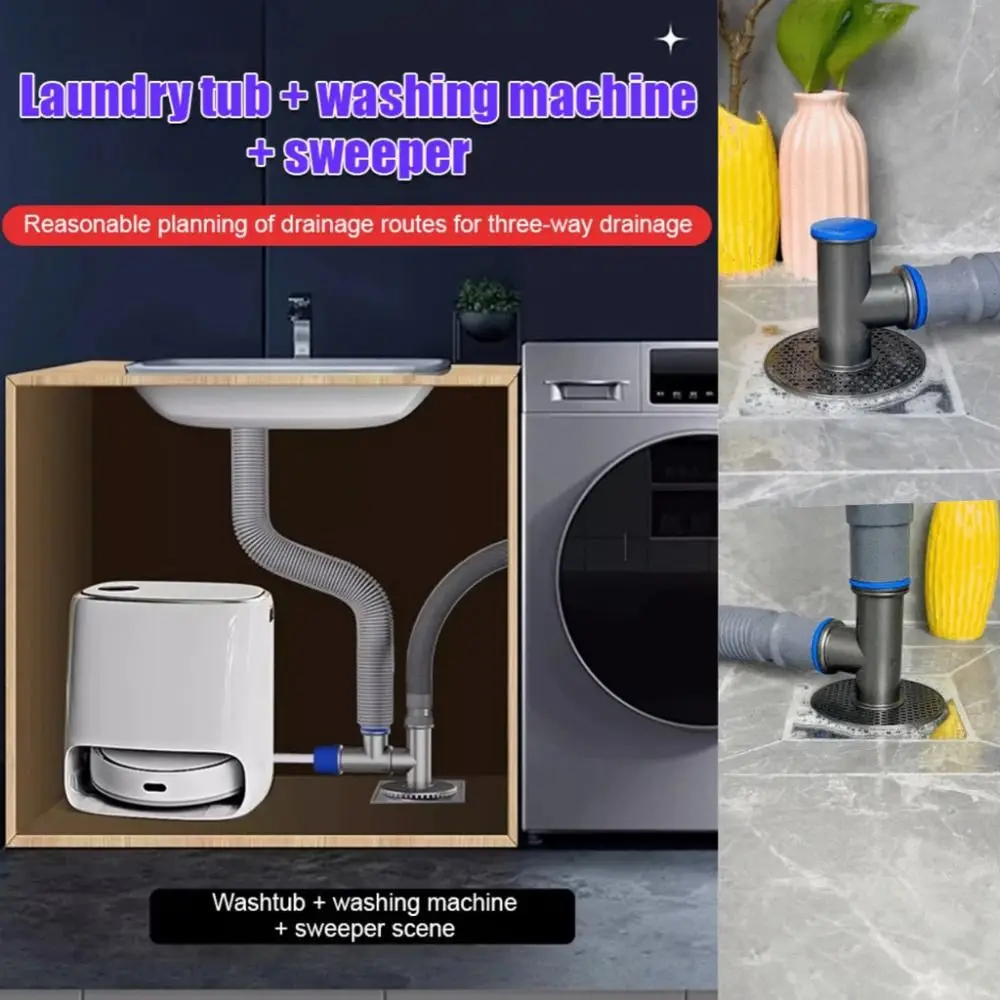 

Многофункциональный универсальный соединитель для напольного слива: тройник, колено для раковины, фильтр от запаха, соединитель для канализации