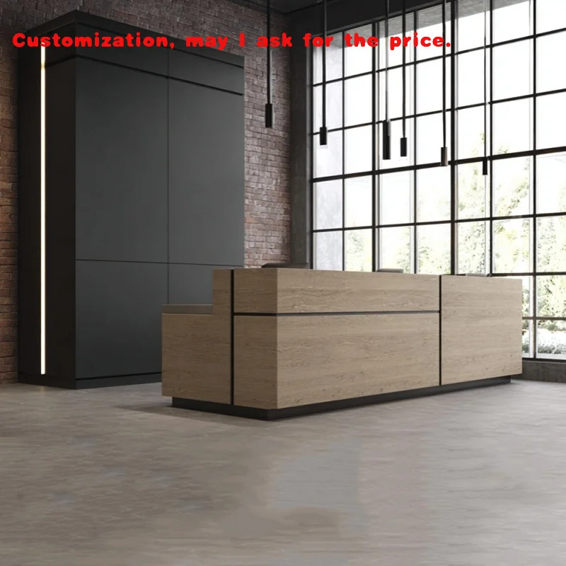 

custom.Available Customized Office Furniture 2 Person Modern Wooden Hotel Company Office Front Counter Reception Counter De