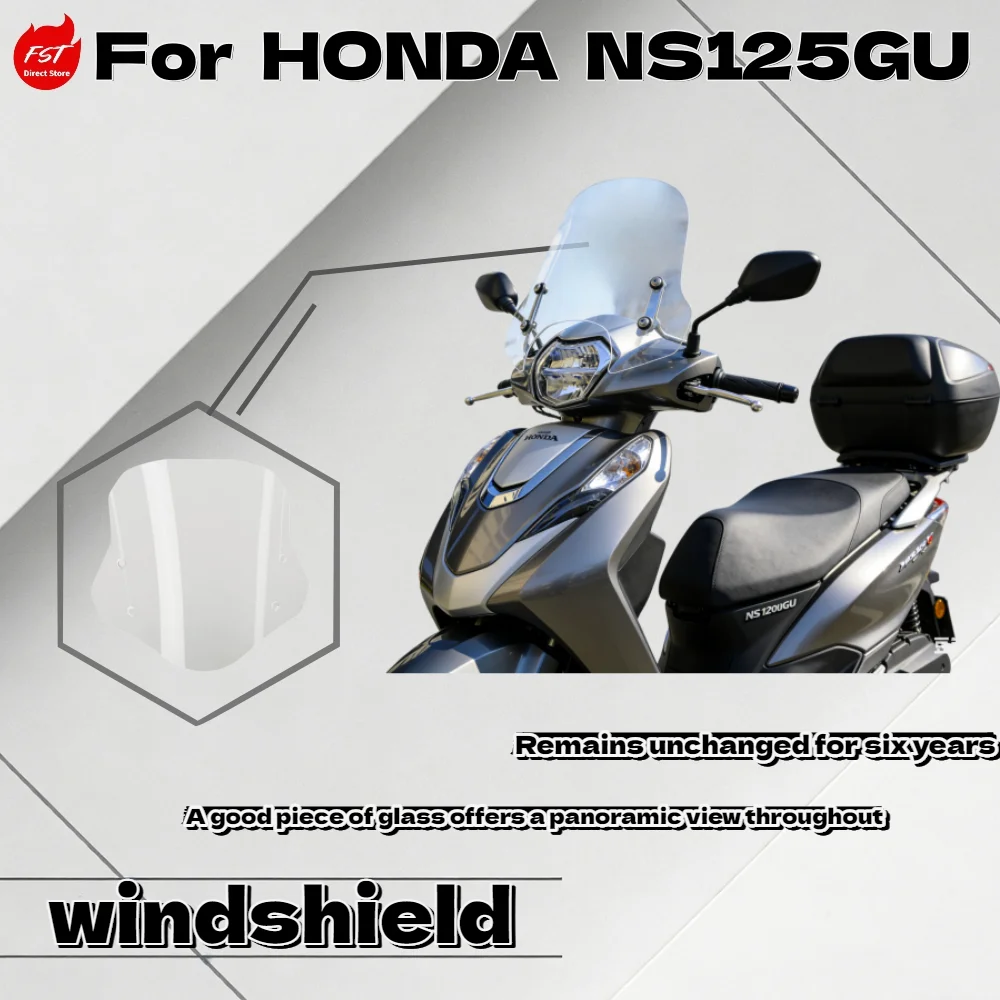 

Для Honda NS125GU: Улучшенное высокое ветровое стекло, установка без сверления, индивидуальная подгонка, аксессуар для мотоцикла