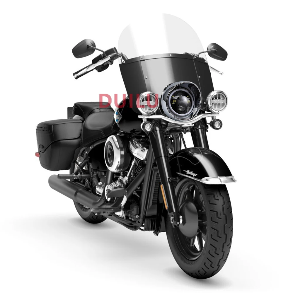 Universal Motorcycle LED Round Headlight For Harley Street Glide Road King Special Electra Motorcycle Angel Eyes Headlamp