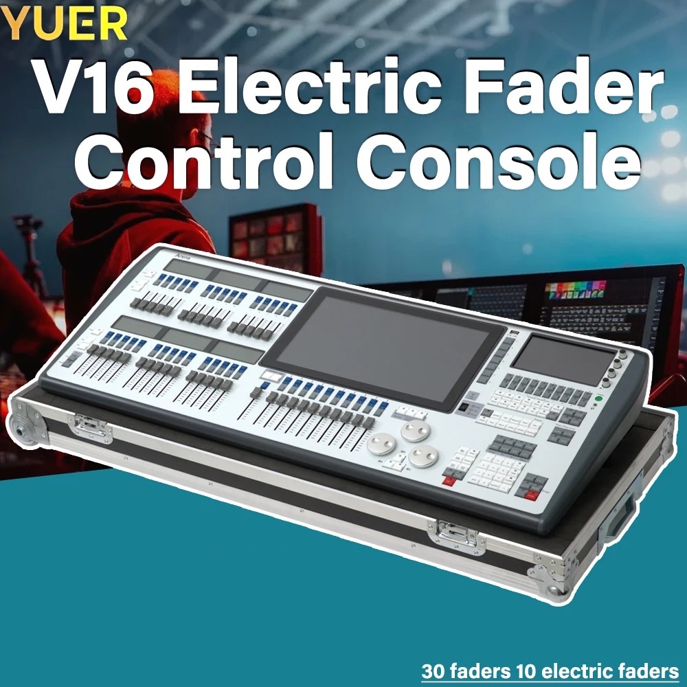 YUER NEW  V16 Electric Fader Console 30 Precision Faders 10 Motorized 15.6