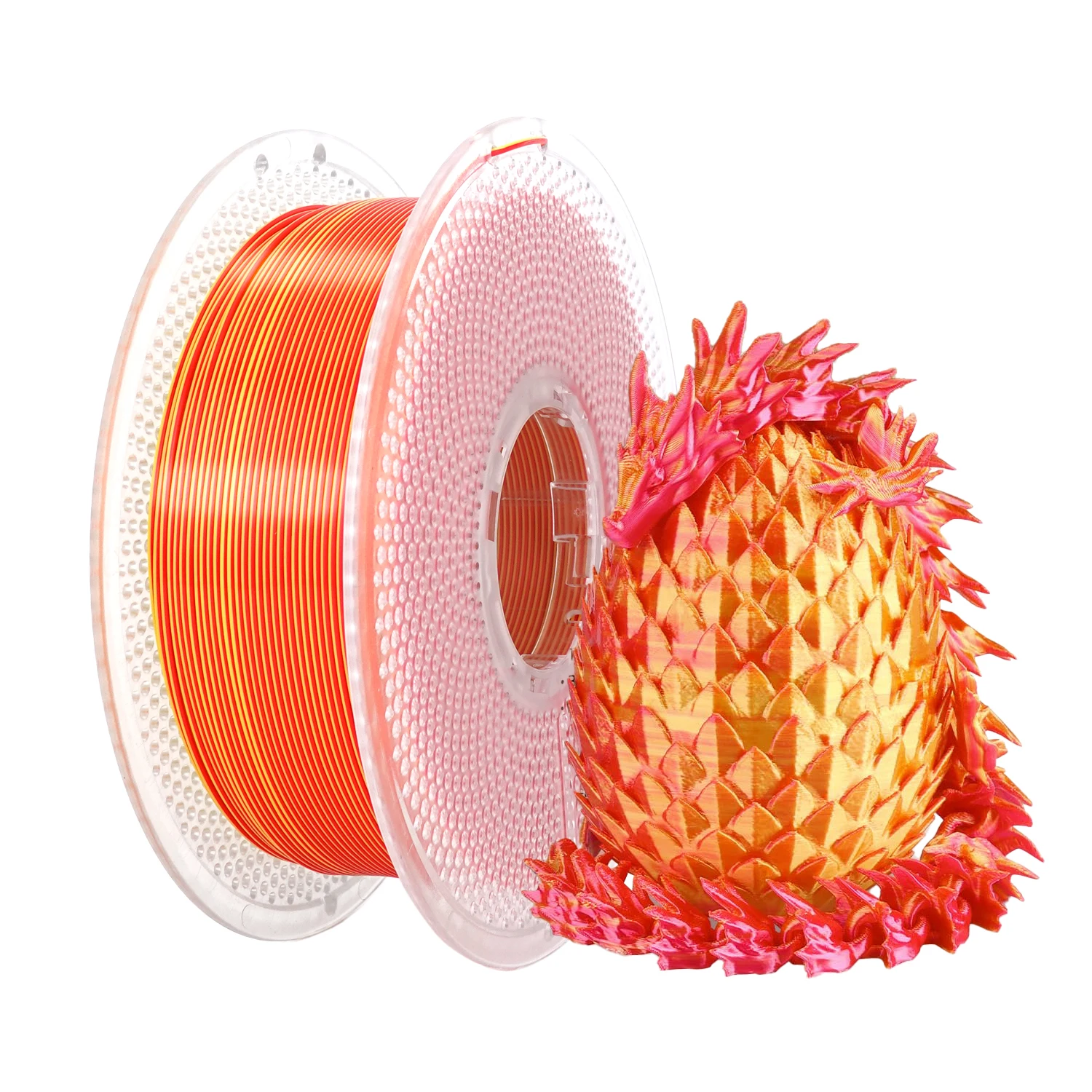 

PLA Filament 1.75mm Silk Dual Color Filament,Coextrusion Dichromatic Metal-LikeDimensional Accuracy +/- 0.03 mm, Gold Red
