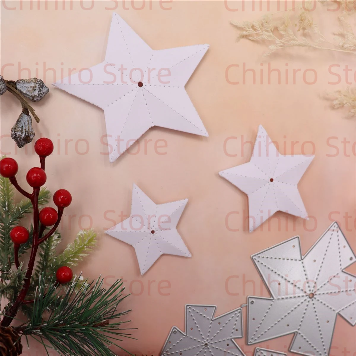 Christmas Decoration Pentagram Metal Cutting Die Scrapbook Embossing Die Cutting Manual Album Card Cover Material DIY Manual Pro