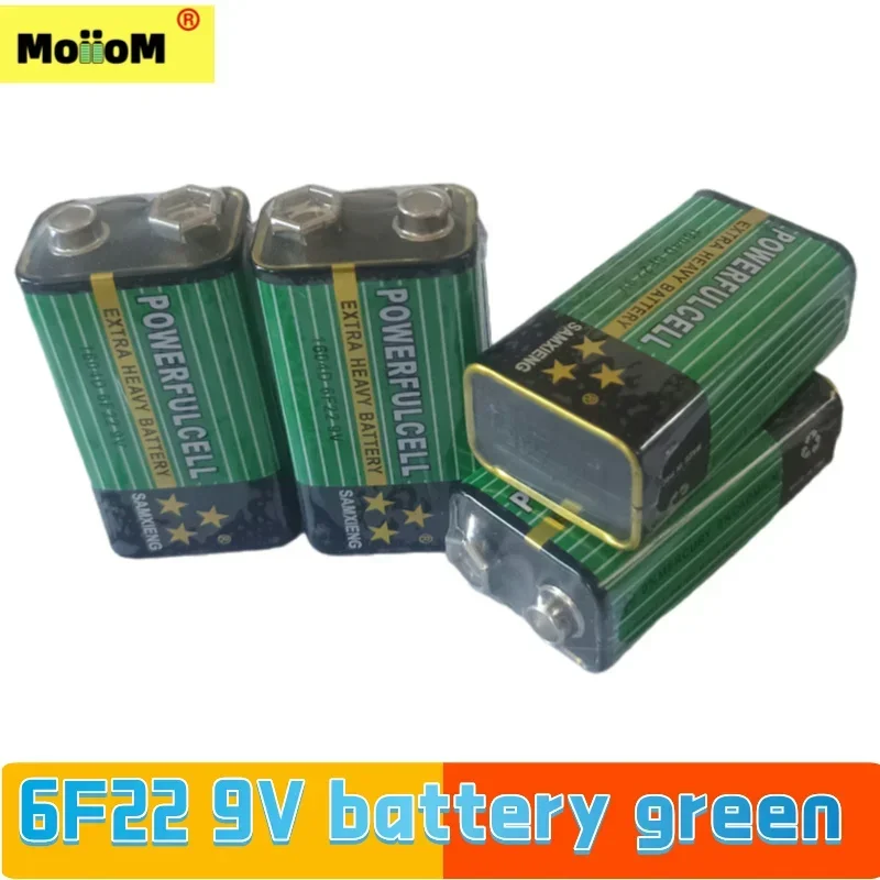 

2024 Block Green Battery 9V Smoke Alarm Multimeter Battery 6F22 Stacked Toy Car Children's Remote Control Microphone Universal