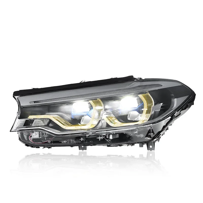 سيارة LED مجموعة مصابيح أمامية لسيارات BMW 5 G38 G30 2018-2020 الأصفر والأبيض DRL السيارات الضباب DRL الفرامل بدوره مصباح إشارة التوصيل