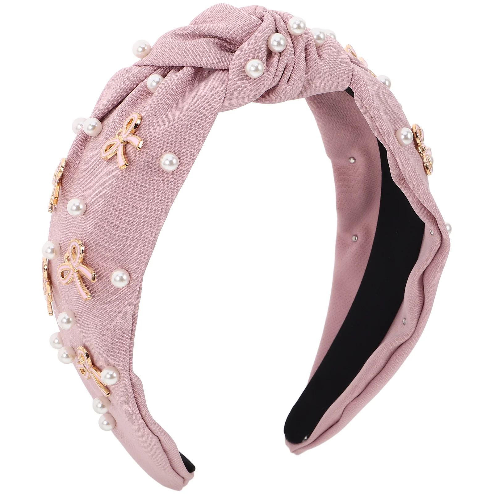 Pearl Knotted Headband for Girls Fake Female Hair Decoration Hairband Ornament Imitated Woven