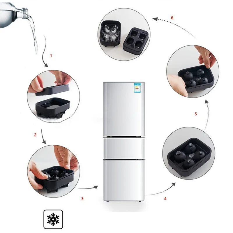 2022 جديد روز الماس شكل قالب مكعبات الثلج ويسكي النبيذ تبريد صانع الثلج قابلة لإعادة الاستخدام مكعبات الثلج قالب صينية للفريزر مع غطاء #6