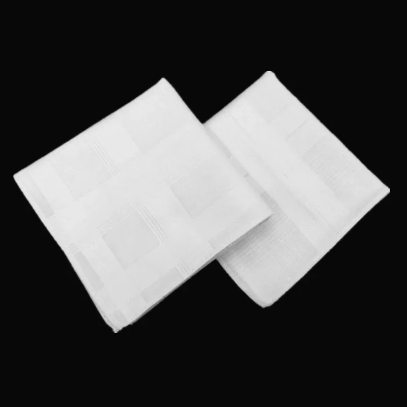 43 x43CM Combed Cotton White Handkerchief Small Square Towel Men's Towel