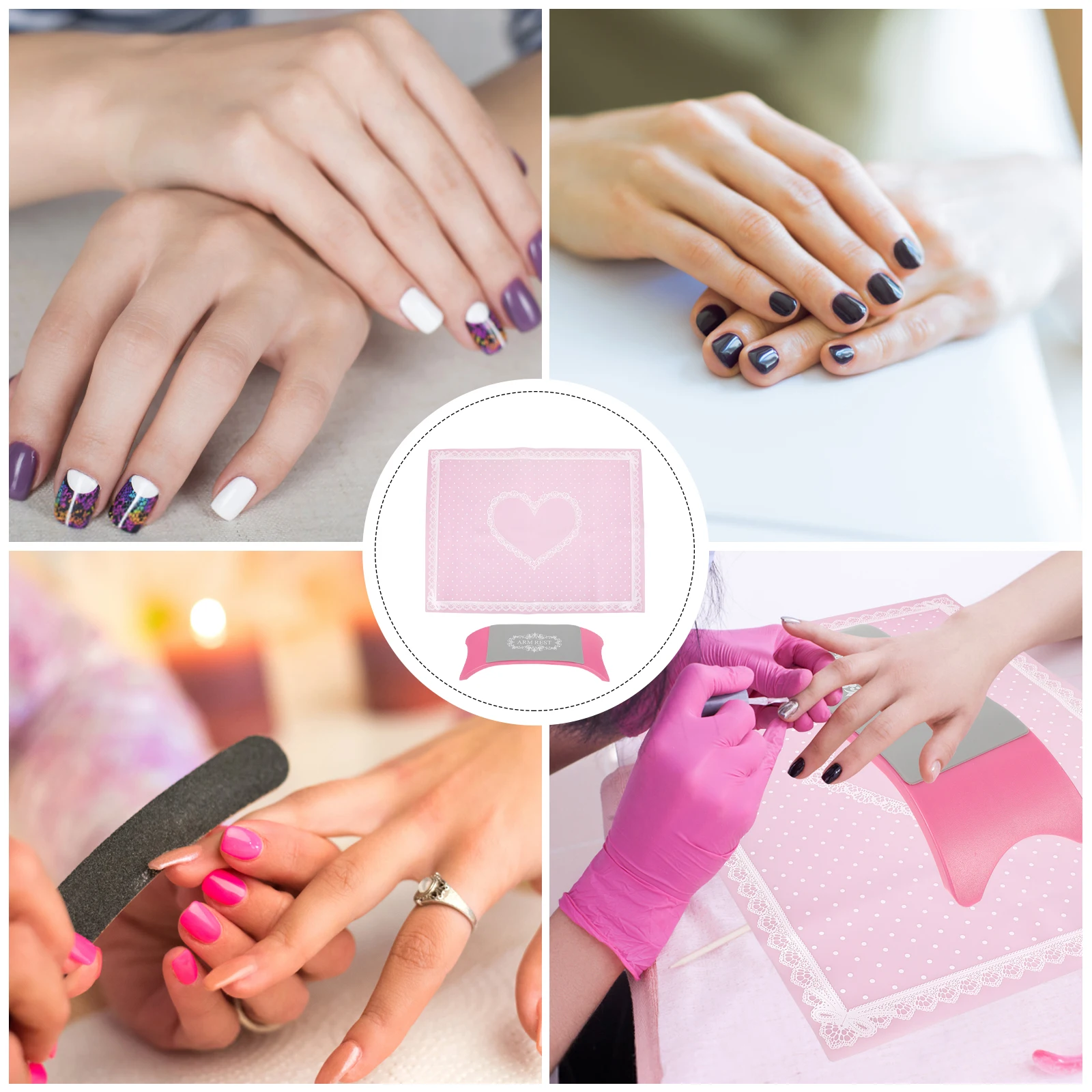 2PCS H Kussen Nail Art Polssteun Siliconen Manicure Mat Plastic Comfortabel Praktisch Professioneel Accessoire Salon Schoonheid