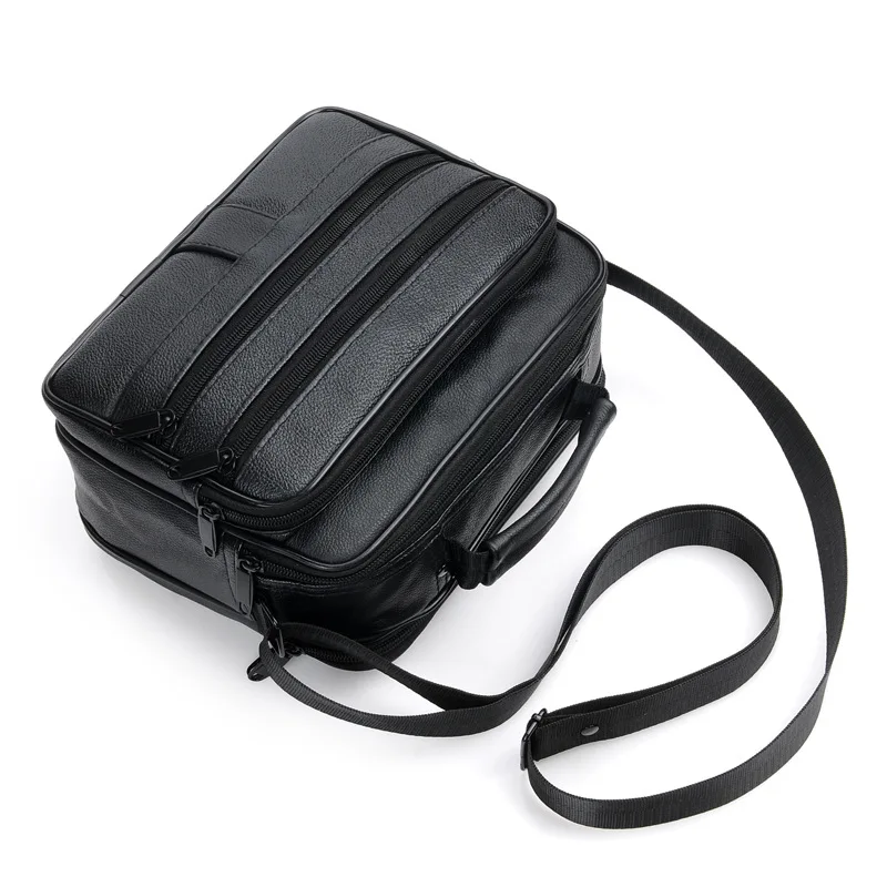 Bolsa de couro com zíper saco de negócios preto masculino sacos de ombro sacos do mensageiro dos homens maletas saco crossbody sacos