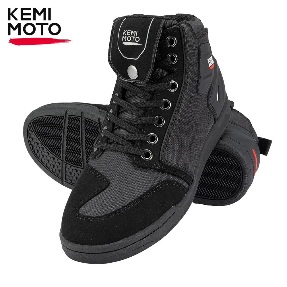 

Motorcycle Riding Shoes Men Daily Casual Short Boots Black Grey Flat Shoes Sneakers Cycling Anti-collision Anti-slip Protection