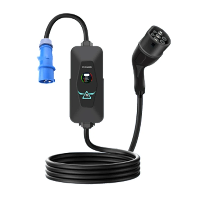 EV Portable Charger 7KW 32A Type 2 with Conversion Plug 5 Currents Modes Car Fast Charger for Electric Vehicle 5M-VVNB