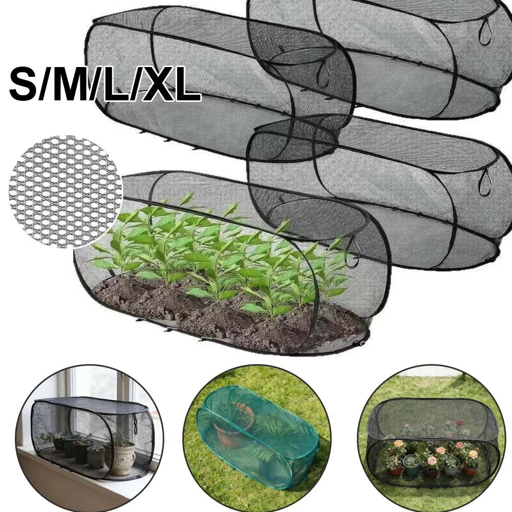 

1PC Foldable Plant Protection Net Cage Pest Barrier for Balcony Succulents 45CM Raised Beds Mesh Greenhouse Cover for Gardening