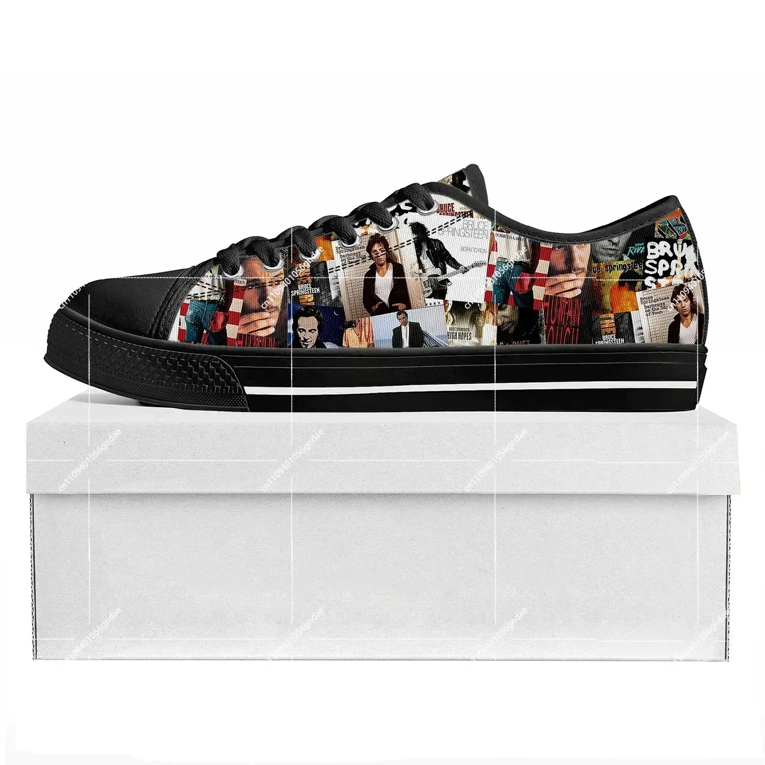 Born To Run Low Top Bruce Springsteen Sneakers, baskets en toile pour hommes, femmes et adolescents, chaussures de couple, chaussures personnalisées imprimées en 3D