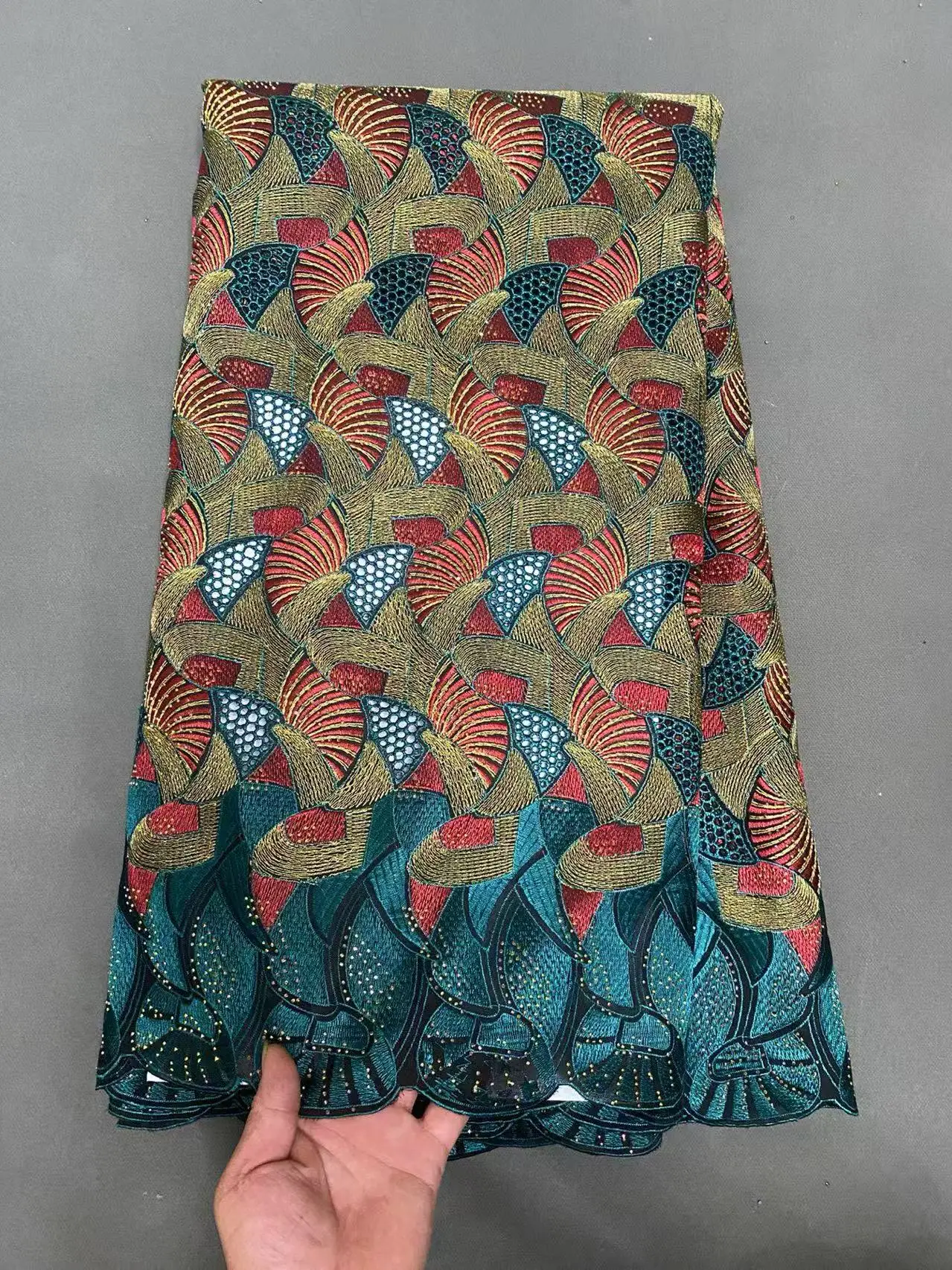 

Кружевная швейцарская вуаль, африканская хлопковая кружевная ткань, 2025 г., высокое качество, 5 ярдов, нигерийское хлопковое кружево для шитья, материал женского праздничного платья