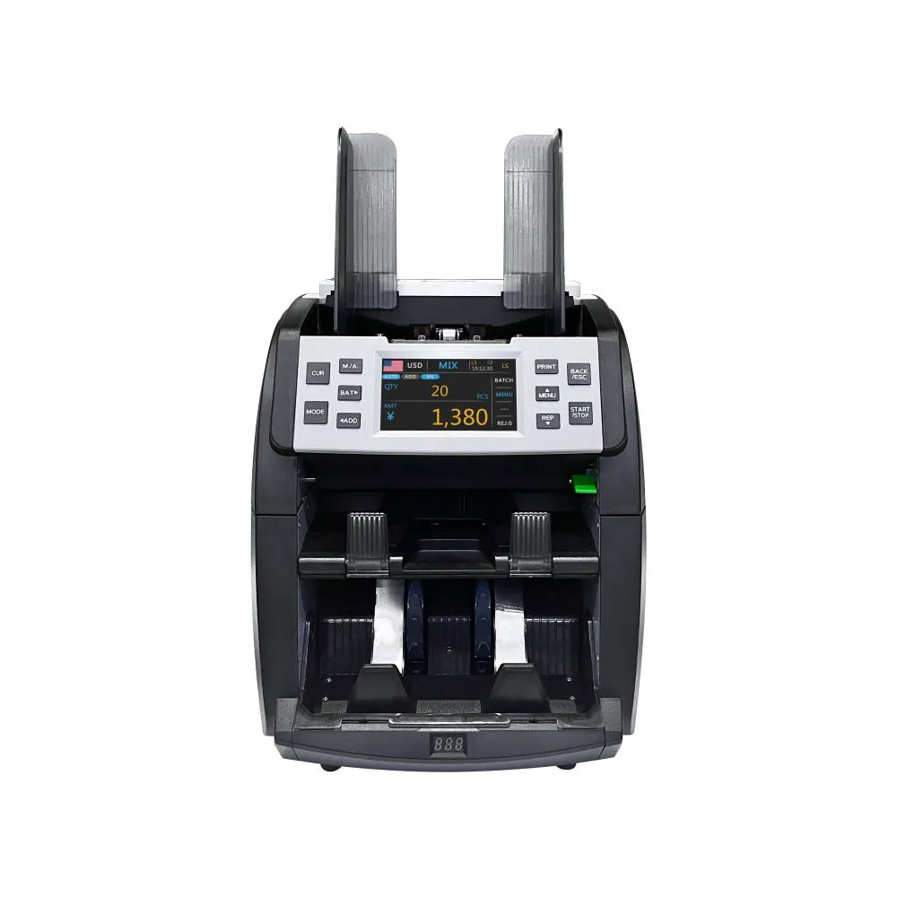 

1+1 Pocket Banknote Fitness Sorting Machine High-Speed Counting Dual CIS For Full Color RGB Image Bank Grade Heavy Duty For 80