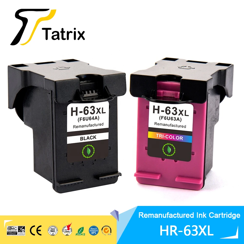 

Tatrix 63 XL 63XL Черный восстановленный цветной струйный картридж для HP63 для HP63XL для принтера HP DESKJET 1112 2132 2131