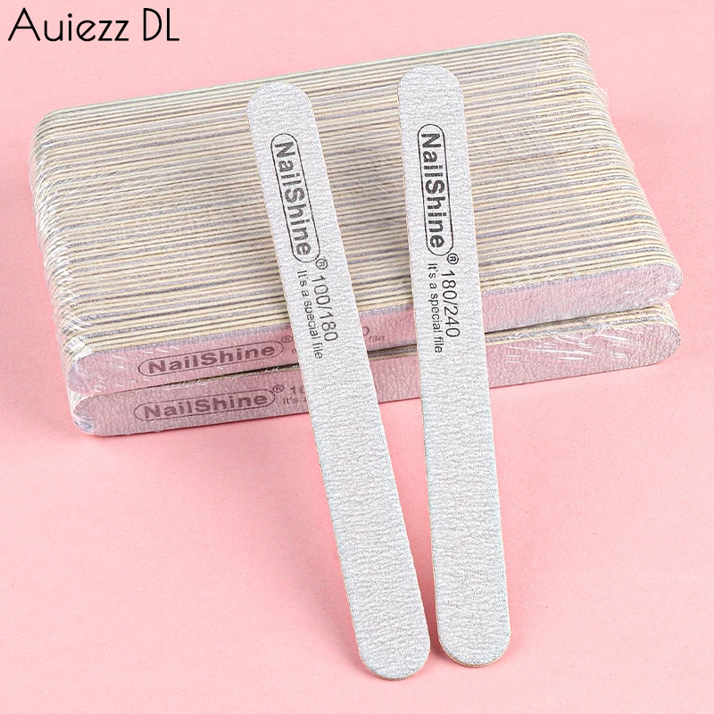 10/20 Stück Professionelle Holz-Nagelfeilen 100/180 Körnung Doppelseitig Grau Schleifpapier Nagelpuffer Dick Langlebig Schleifende Nagelfeilen