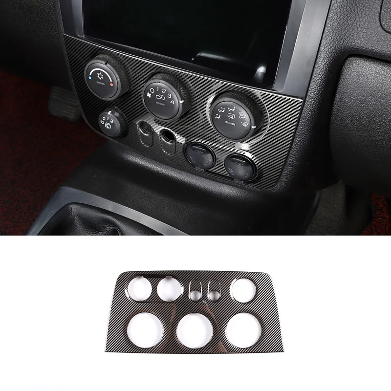 

For 2005-2009 Hummer H3 stainless steel carbon fiber car styling Car central control volume control panel sticker auto parts