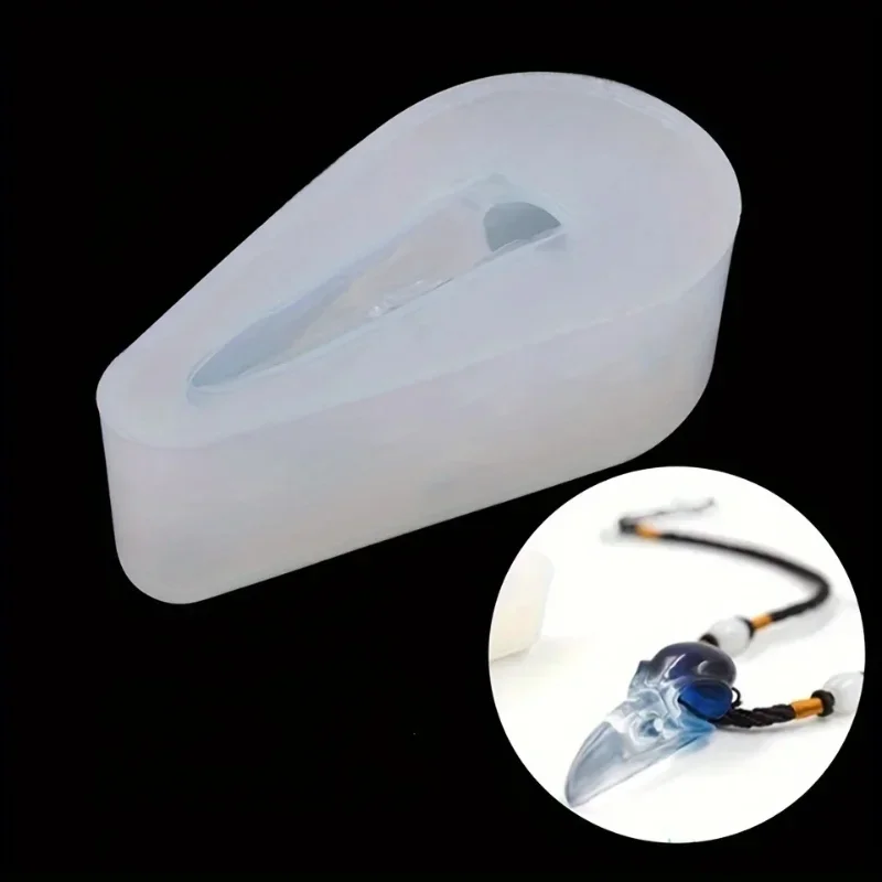 1 Pack Small 3D Crow Skull Silicone Mold Halloween Themed Bird Skeleton Jewelry Making Mould for Epoxy Resin Casting Art - view 4