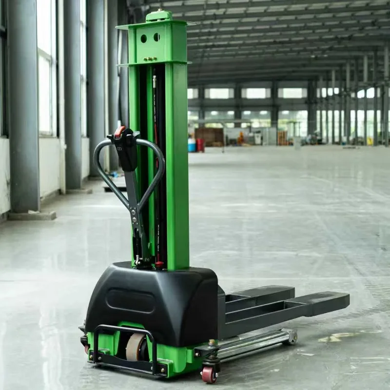 Semi Electric Self Loading Stackers  0.7 1.0  2.0Ton Self Loading Lifting Portable Forklift Electric Stacker 1.6m Load to Truck