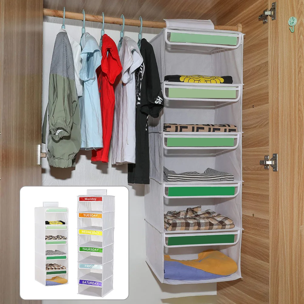 

Hanging Wardrobe Organizer Foldable Bedroom Organizer for Bras Underwear Socks and Accessories Space Saving Installation