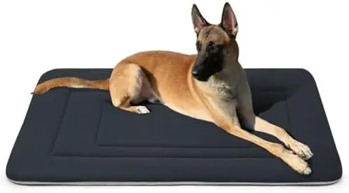 

Лежанка для собак JoicyCo - мягкий моющийся коврик для клетки 42 дюйма с нескользящим дном, большой коврик для собак, темно-серый