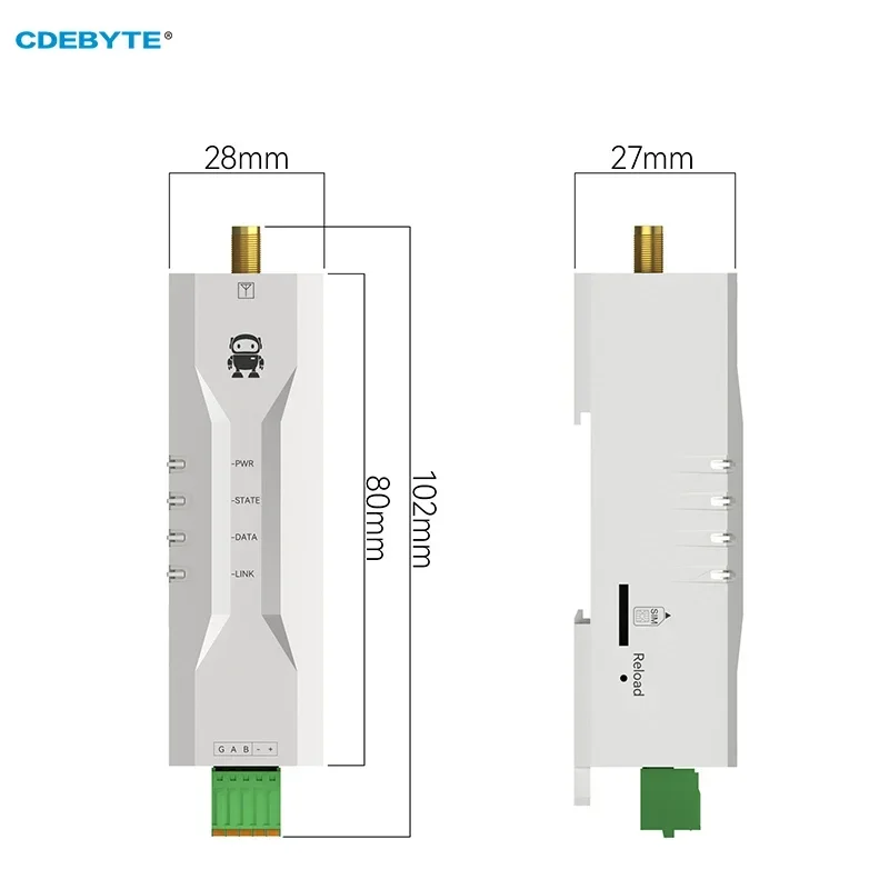 4G Cat1 RS485 E840-DTU debyte (EC05-485)E การส่งข้อมูลแบบโปร่งใส mqtt Modbus TCP ไปยัง RTU ขนาดเล็กโมเด็ม2ทางลิ้งค์