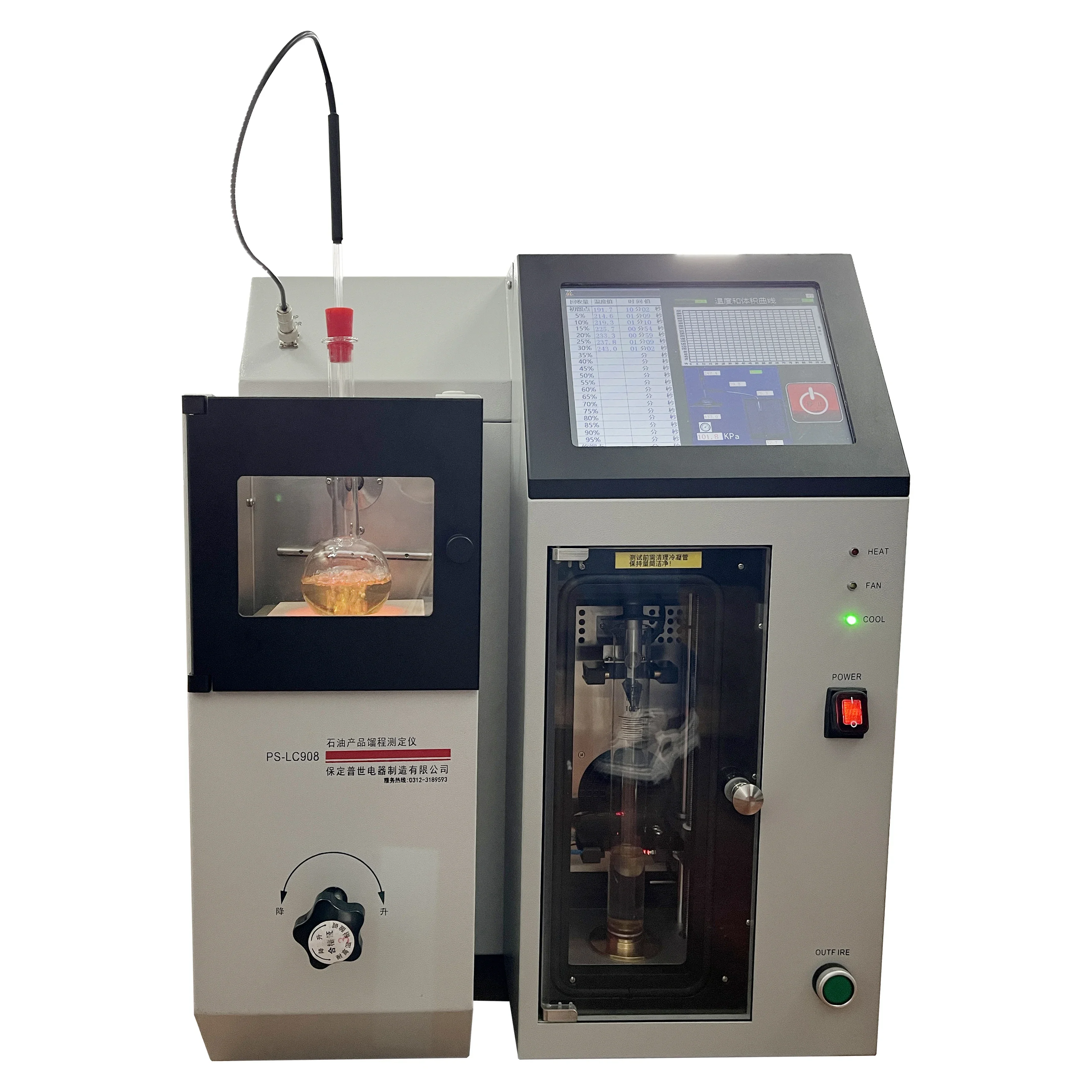 Aparelho de destilação elétrica PUSH PS-100Z Astm D86