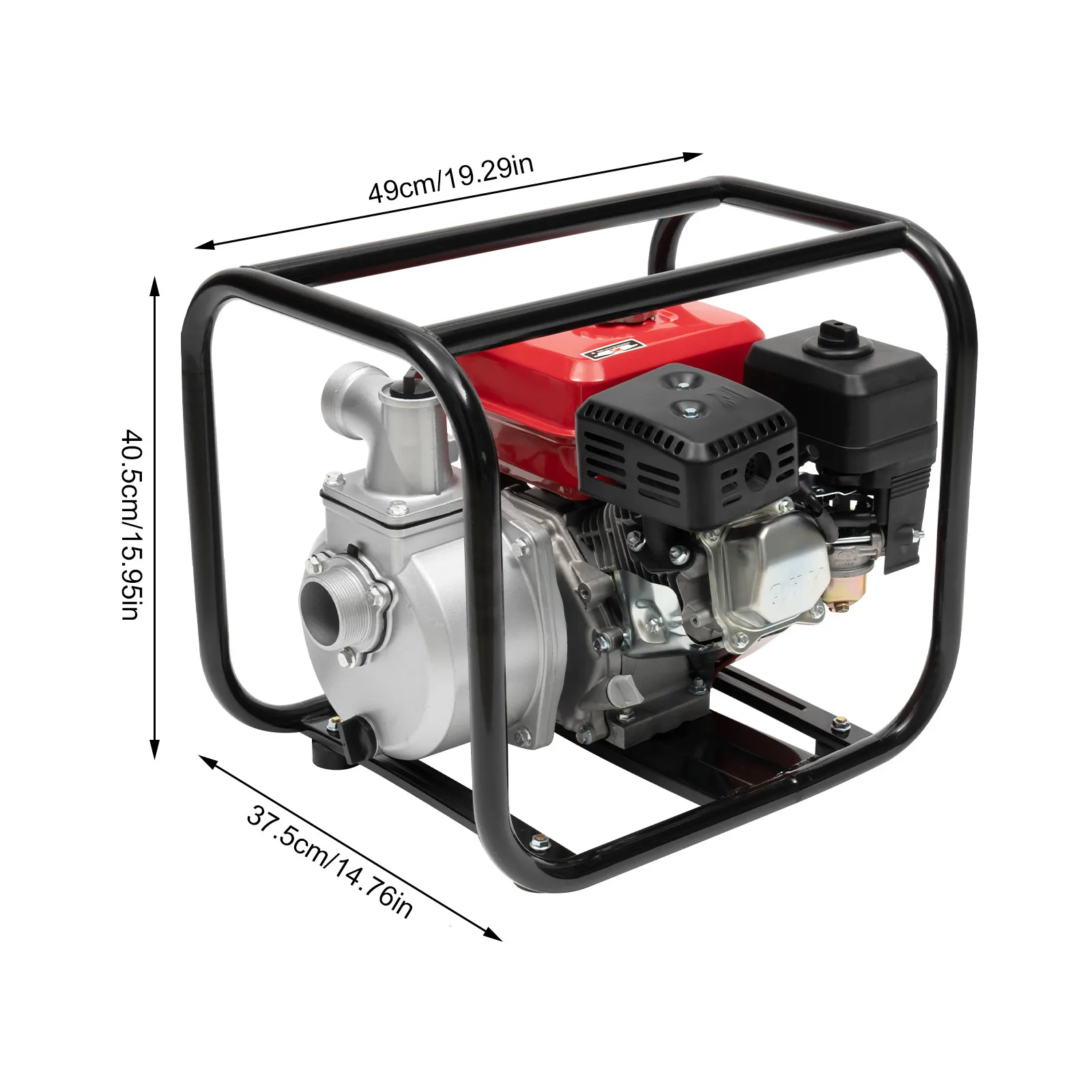 Bomba de agua de gasolina portátil de 7,5 HP (5,6 kW) - Manguera de 2 pulgadas (50 mm) con 25 pies (7,5 m) para transferencia de irrigación