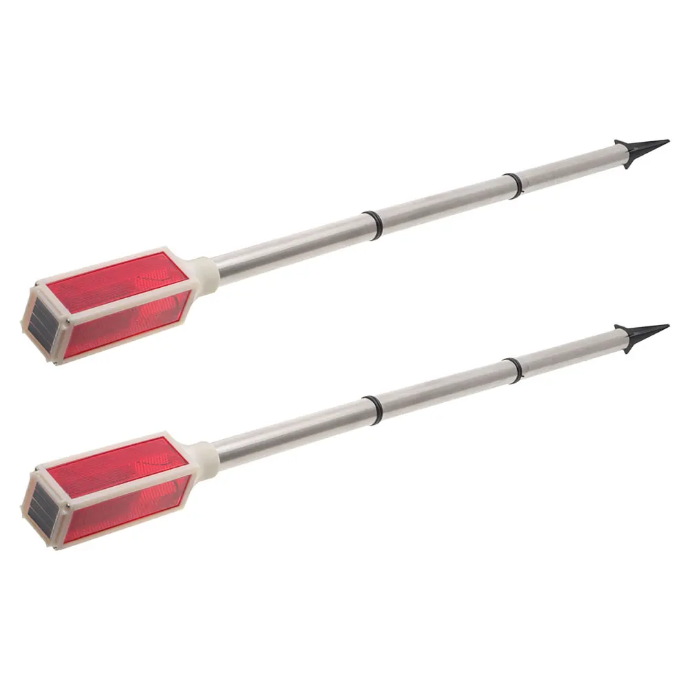 

2pcs Solar Powered Driveway Markers Waterproof Solar Warning Lights For Outdoor Yard Sidewalk Snow Road Reflective Strobe Lights