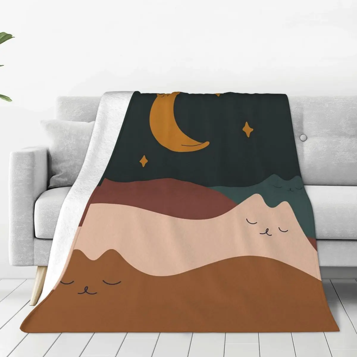 Cat Landscape 133 Blankets Fleece Lightweight Sofa Throw Blankets For Home Bedroom Travel Throws Bedspread Quilt