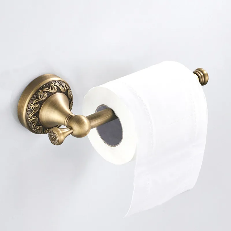 Bathroom accessories paper towel holder Antique copper process simple roll bar European style toilet paper holder