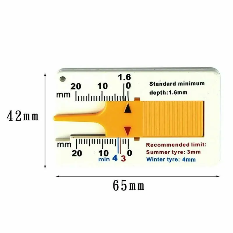 Mini 0-20mm Car Wheel Tread Depthometer Depth Tester Indicator Ruler Plastic Gauge Tire Tread Meter Auto Vecihle Measure Tool