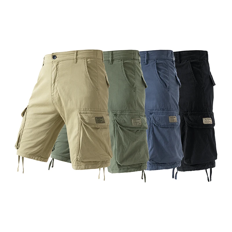 

Multi-Pocket Drawstring Cargo Shorts Men Casual Outdoor Loose Streetwear Work Shorts 3218