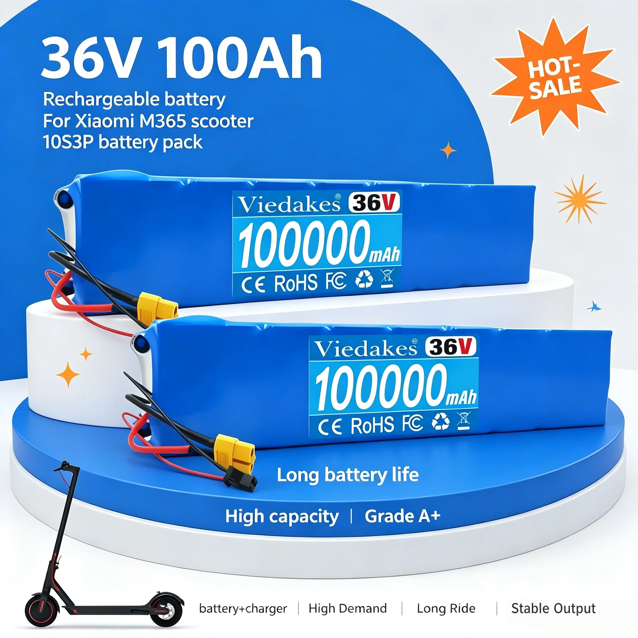 2026 New 10S3P 36V 100000mAh 36V Electric Scooter Battery Pack 21700 Lithium M365 Electric Scooter 36V Scooter Battery
