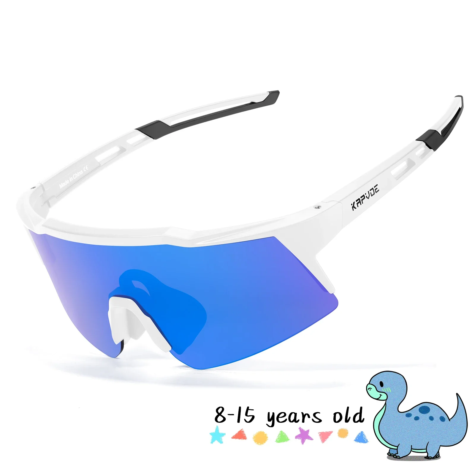 Kapvoe Kinder-Radsport-Sonnenbrille im Alter von 8–15 Jahren, Baseball, Laufen, Kinderbrille, UV400, Sport, Reiten, Fahrradbrille