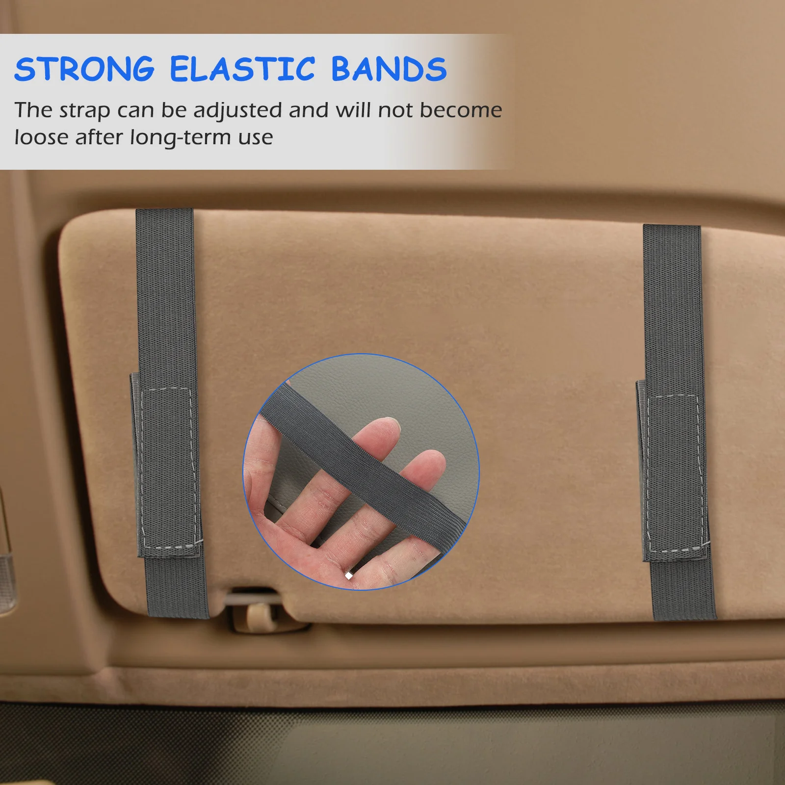 

s Car Visor Storage Pocket Grey Durable Visor Storage Pocket PU Documents ganizer Automotive Accessories