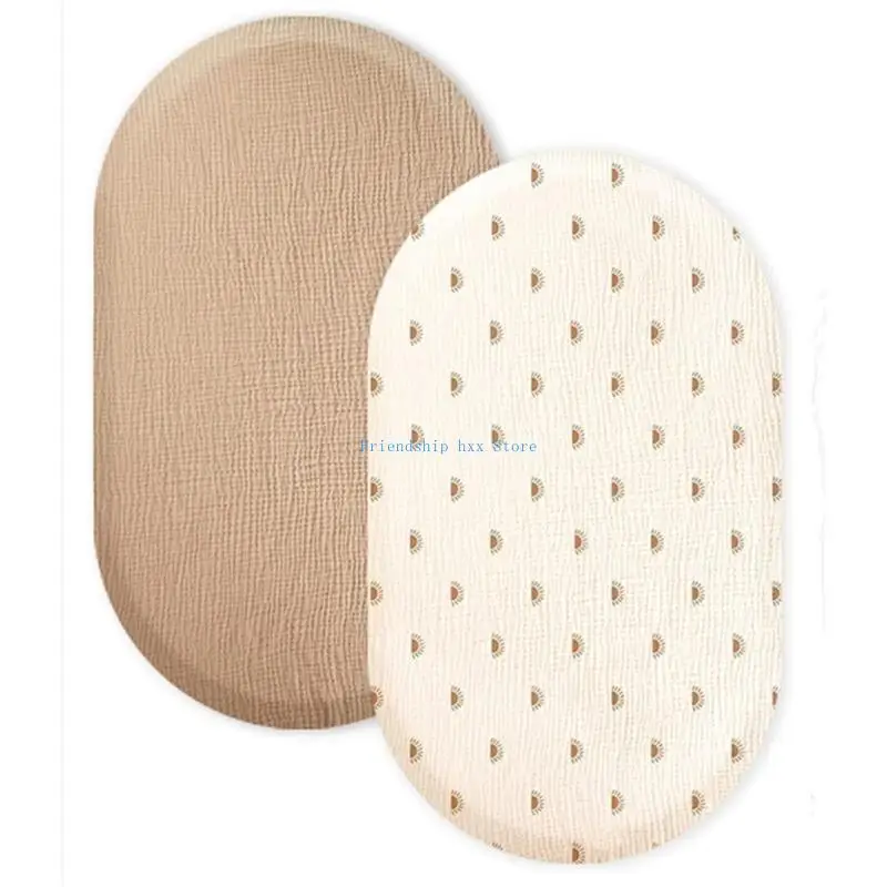 F1CB Cosy Baby Bassinet Fitted Sheet Comfortable Pram Bedding Stuff Machine Washable Fit Oval and Rectangle Mattresses