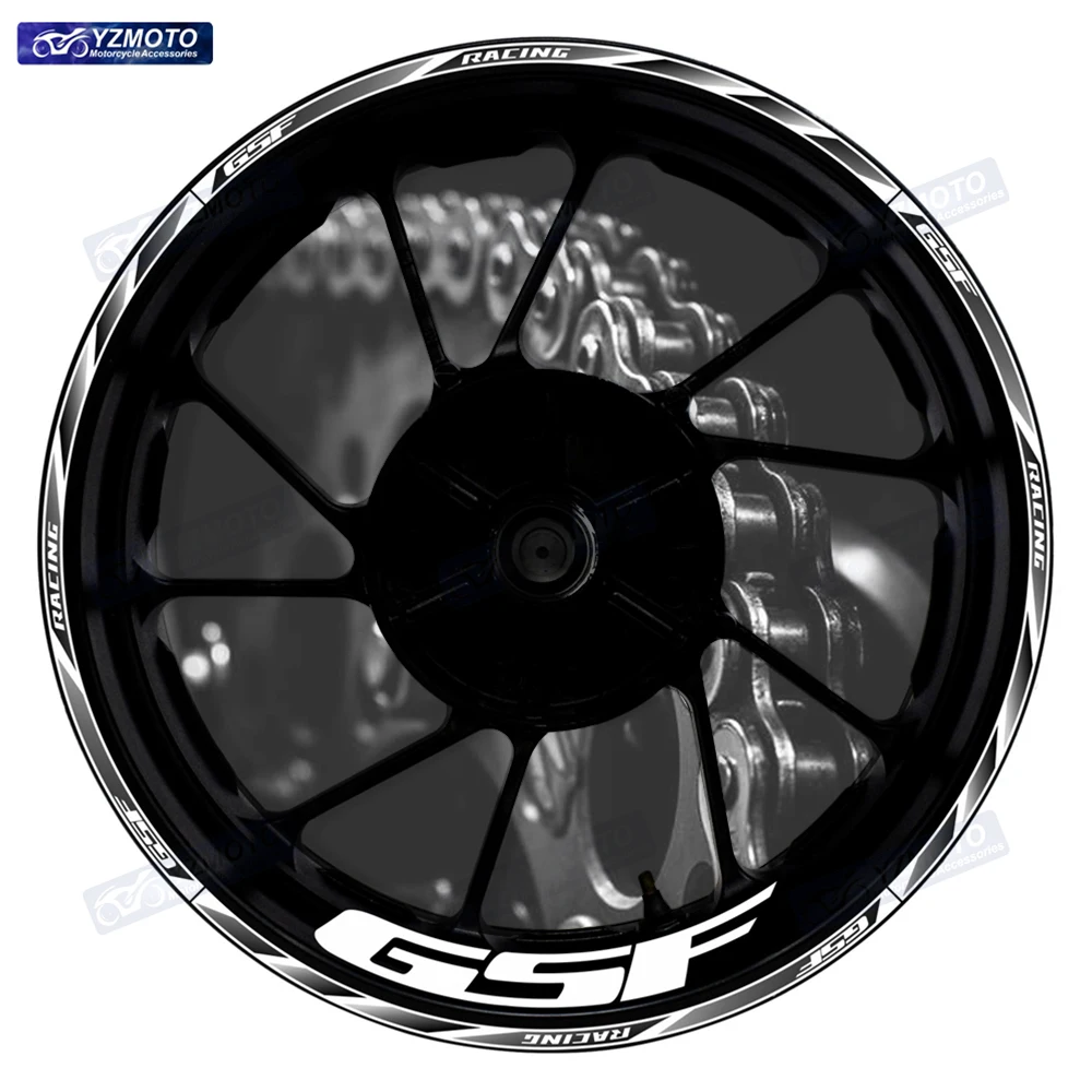 

Для GSF GSF650 700 800 1200 мотоцикл 17-дюймовые наклейки на передние и задние колеса автомобиля светоотражающий обод мотоцикла ступица лента наклейка наклейка