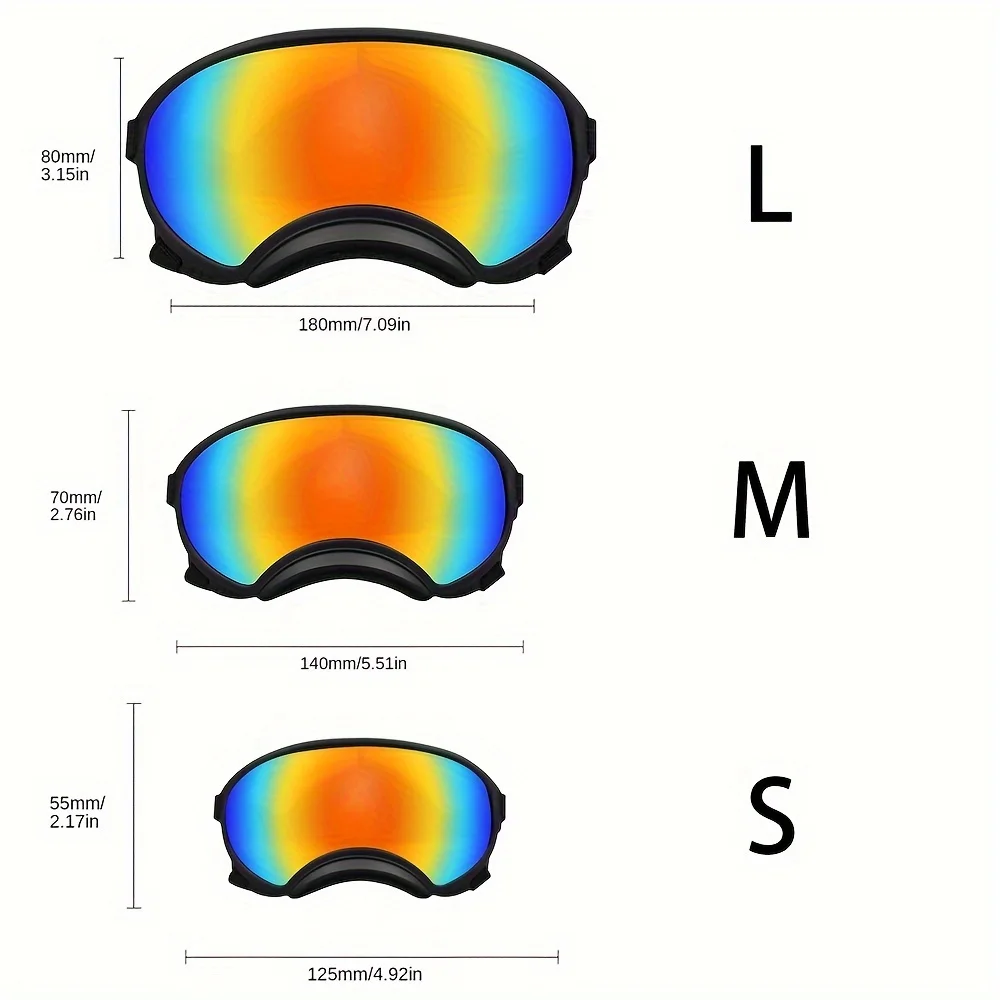 Óculos de sol para cães com proteção UV, óculos de esqui elegantes para raças pequenas e grandes, armação durável com óculos ajustáveis para animais de estimação, 1 peça