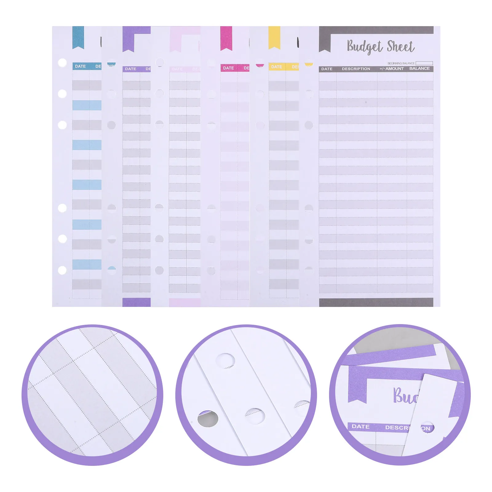 72Pcs Budget Planner Inserts – Ink-Resistant Daily Expense Tracker for Travel, Business & Home Organization