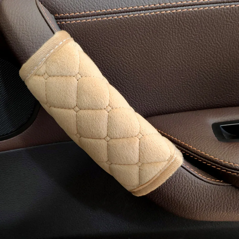 

Car Door Handle Cover Soft Plush Armrest Handle Protective Internal Auto Door Handrail Cover Purple Beige Black