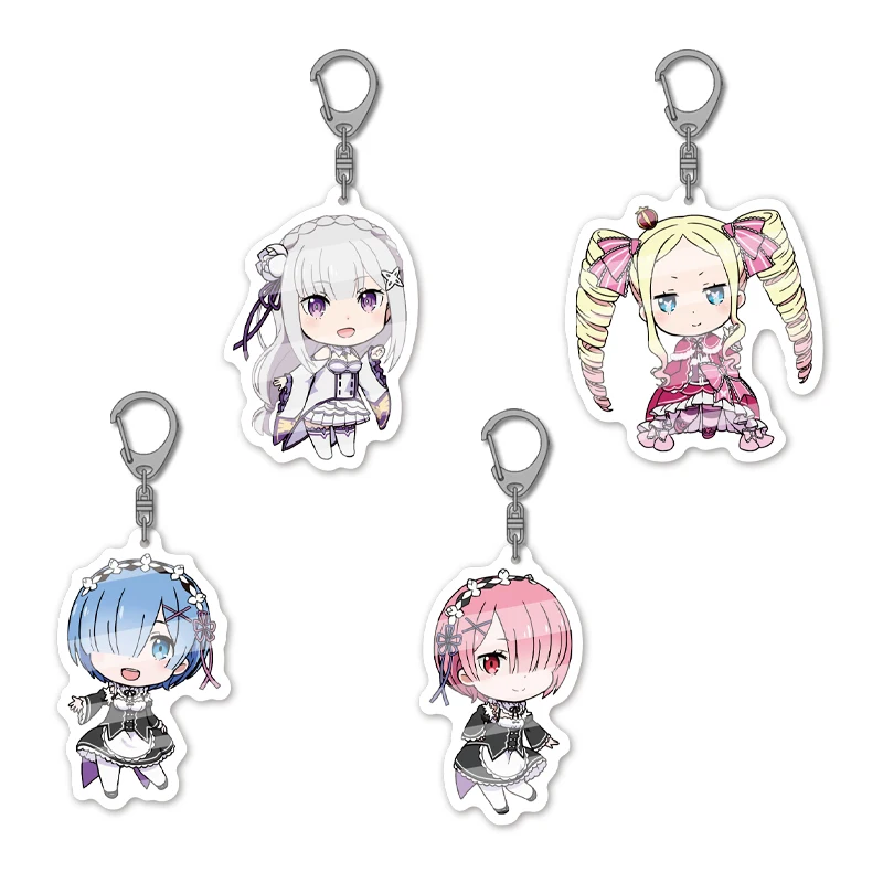 Emilia Rem Ram Beatrice RE Zero SD акриловый брелок набор брелок подвесные аксессуары для косплея брелок подарки