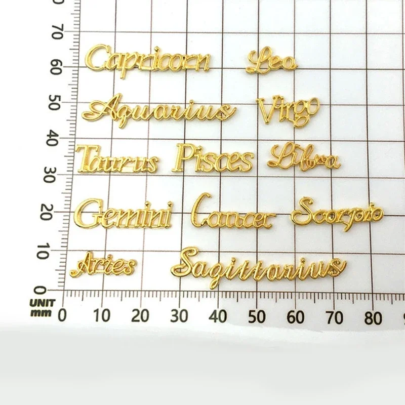 12 Stück Sternzeichen Alphabet Konstellation Nagel Charms 3D Legierung Flatback DIY Schmuck Zubehör für Nagelkunst