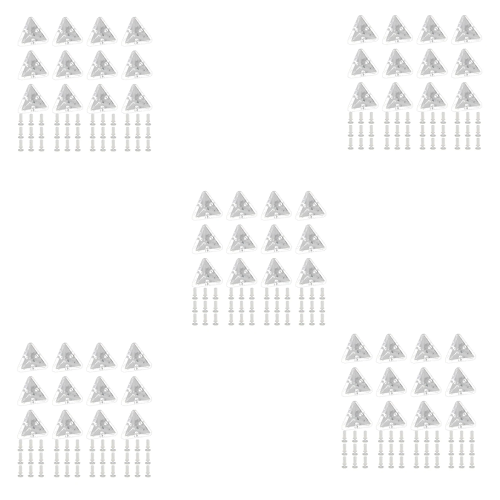 YLS-60Pcs Acrylic Corner Brackets With Semitransparent Screws Clear 3-Hole Right Angle Joint Brace Brackets