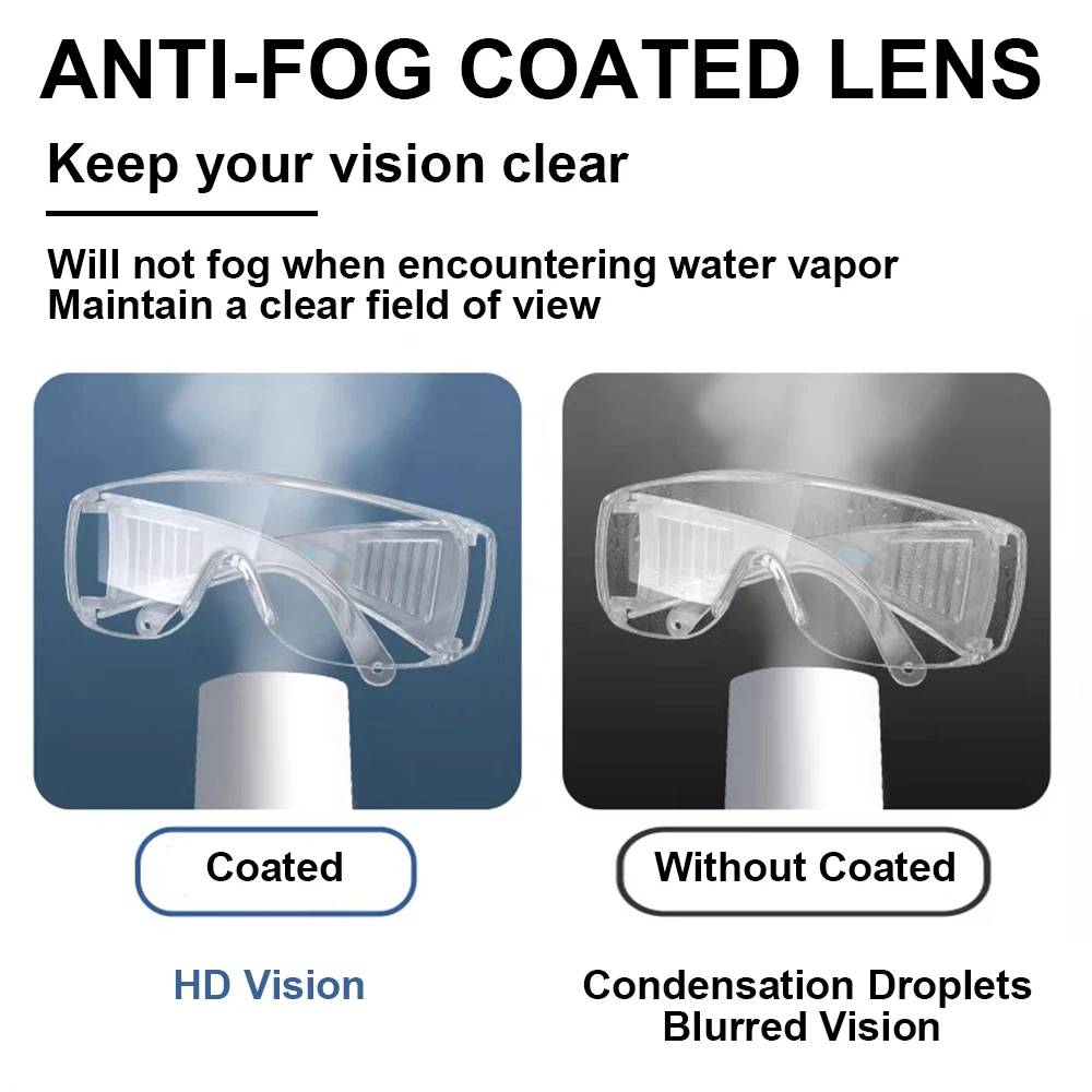 Occhiali di sicurezza Occhiali da lavoro antispruzzo antipolvere Occhiali da laboratorio Protezione per gli occhi Protezione del lavoro Occhiali di sicurezza Lenti trasparenti