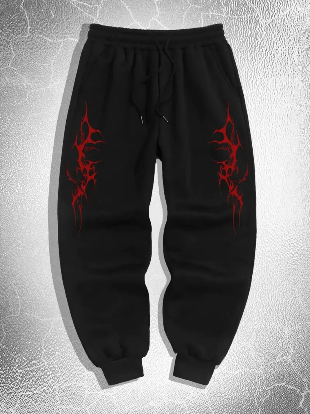 

Мужские спортивные штаны с принтом «Готическое крыло», 250 г, повседневные, удобные, мягкие, повседневные спортивные брюки с наклонными карманами и шнурком