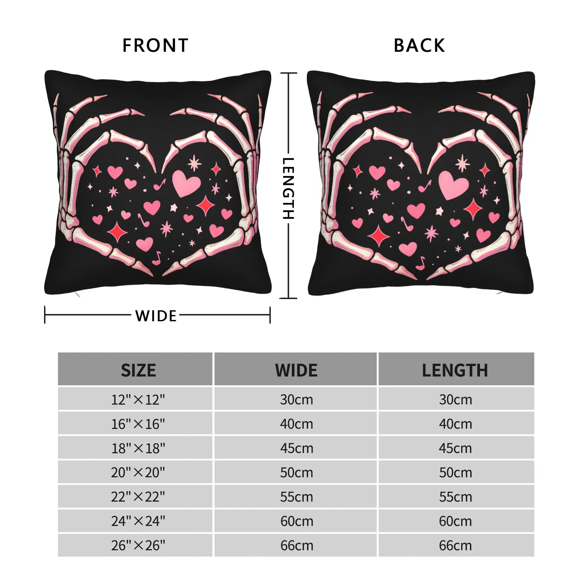Pillow Case Valentines Day Skeleton Hand Heart  Soft  Pillow Cover For Wedding Party Home Decor Funny Pillowcases